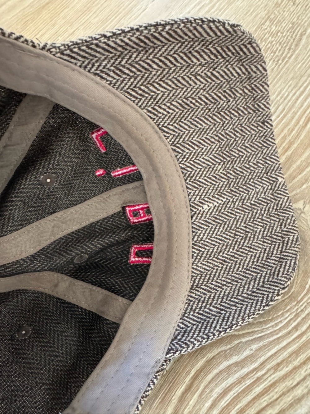 Clare V. Herringbone Baseball Cap with Red Embroidery - worn once - Picture 7 of 8